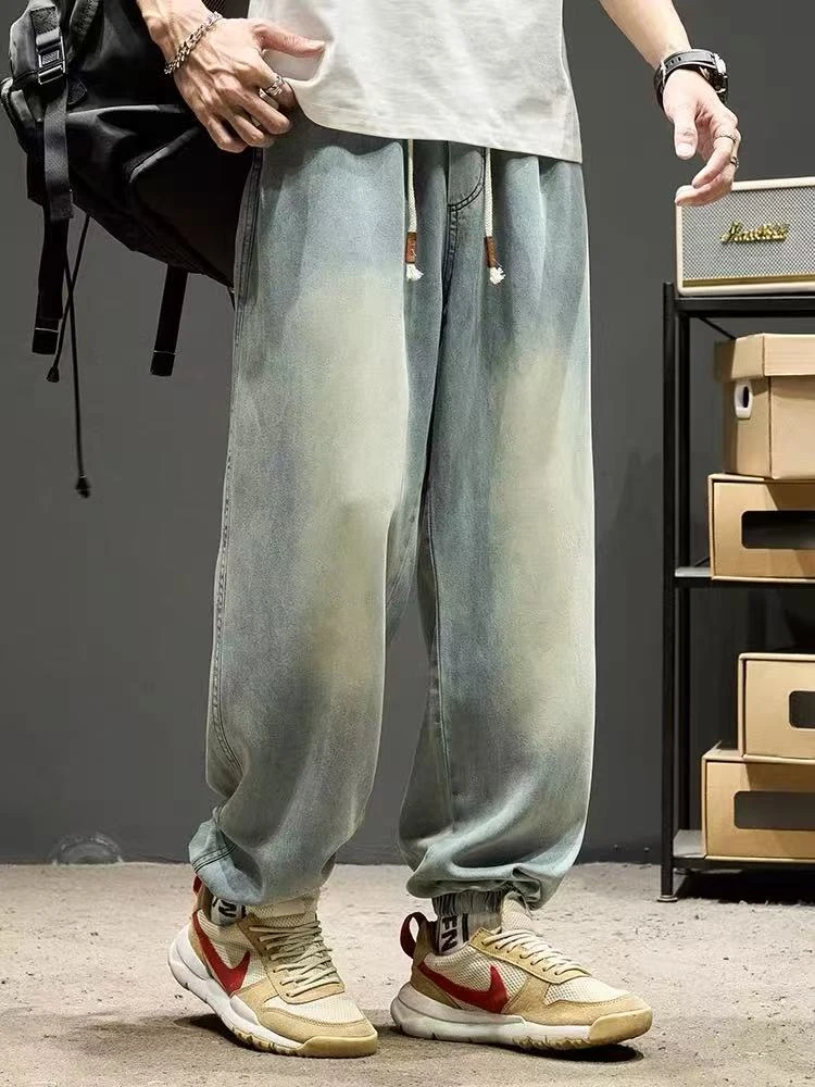 3573夏季超薄牛仔运动裤