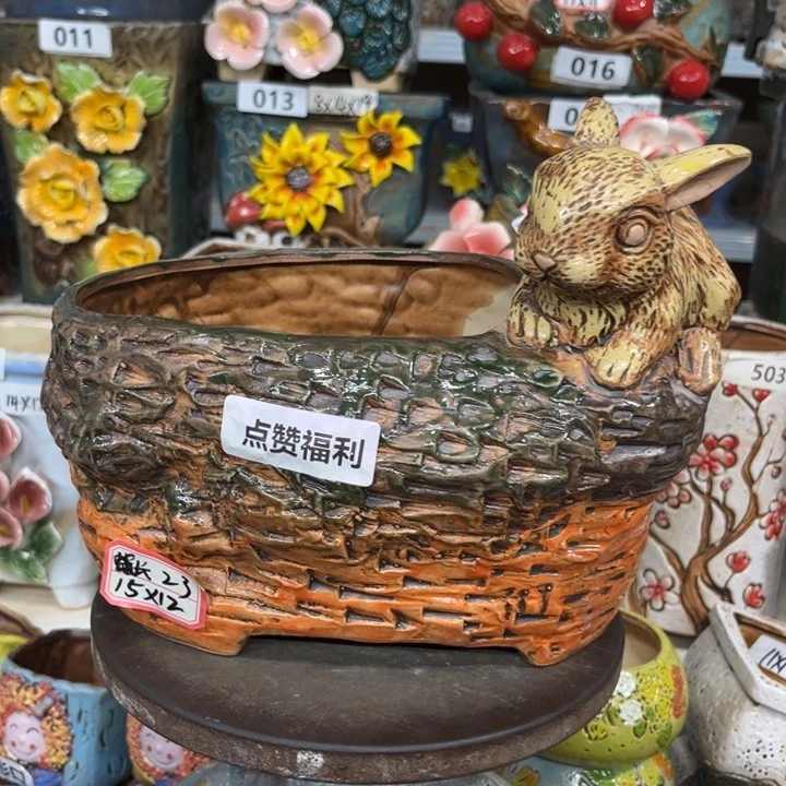 紫砂花盆粗陶材质多肉花盆