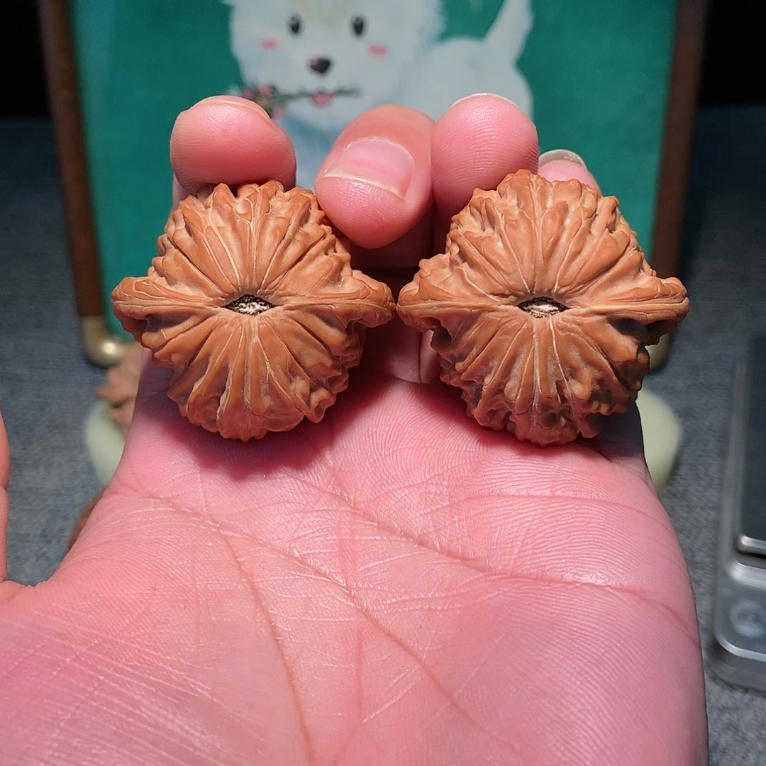 把件文玩核桃复刻底满肉红皮磨盘