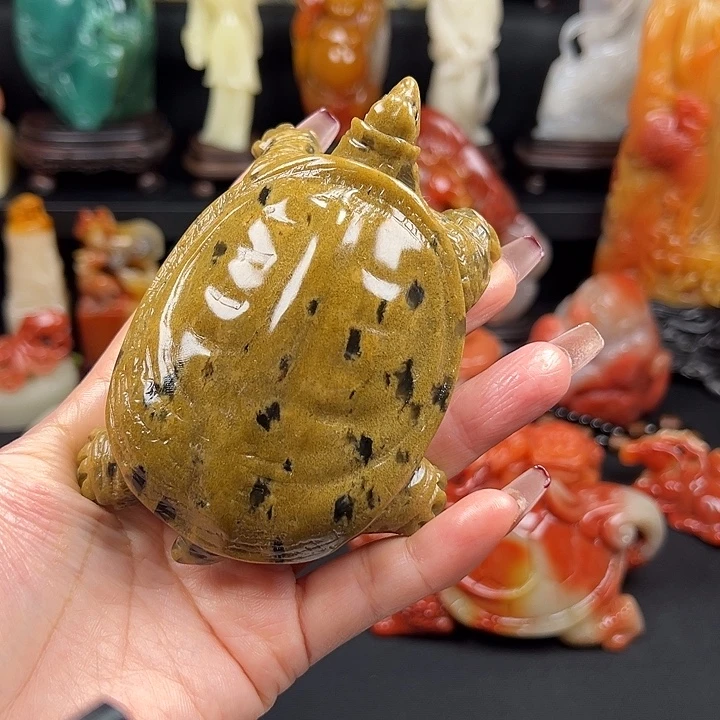 寿山石花坑石摆件