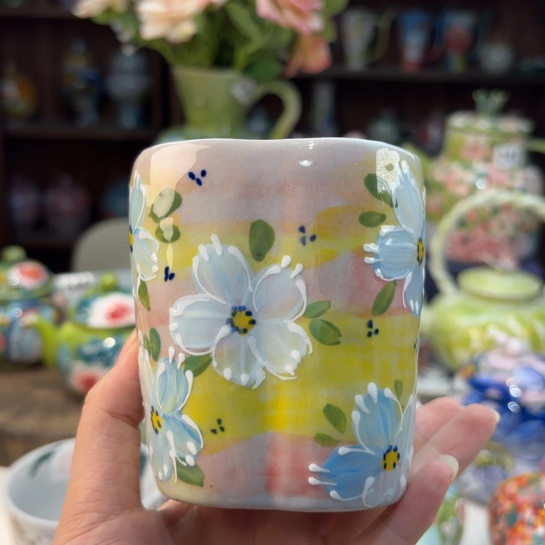 瓷片景德镇手绘高温釉下彩陶瓷茶具