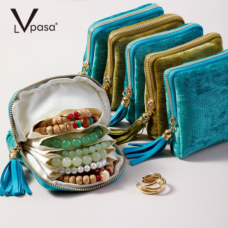 珠宝首饰盒小型便携高档精致新款耳钉耳饰项链戒指饰品收纳盒黄金