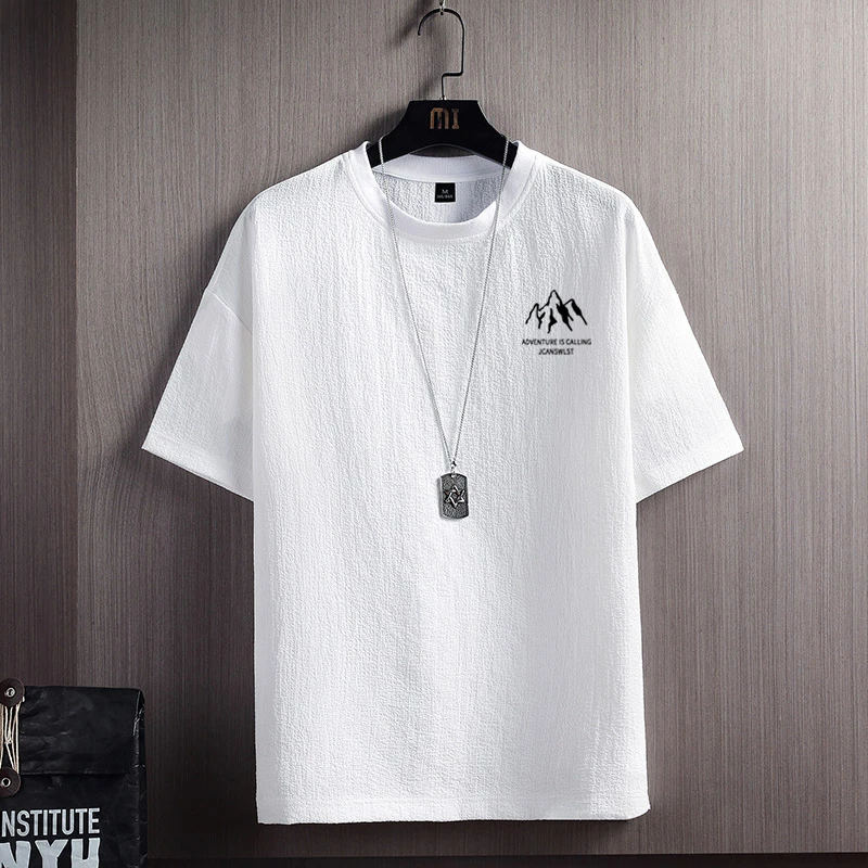 殿若冰丝速干短袖t恤男夏季薄款ins潮牌帅气纯色体恤轻奢打底上衣