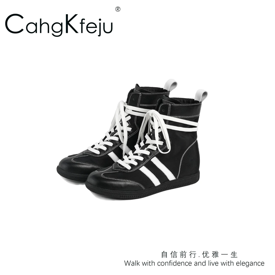 CahgKfeju夏季软底真皮透气短靴百搭舒适拳击鞋 8125301