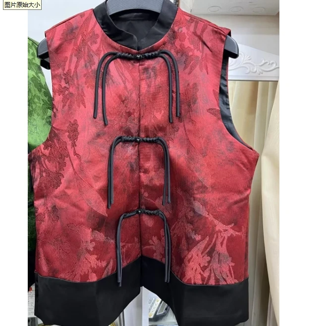 8513妈妈春季单款马甲民族风洋气马甲中老年女装新款洋气唐装上衣