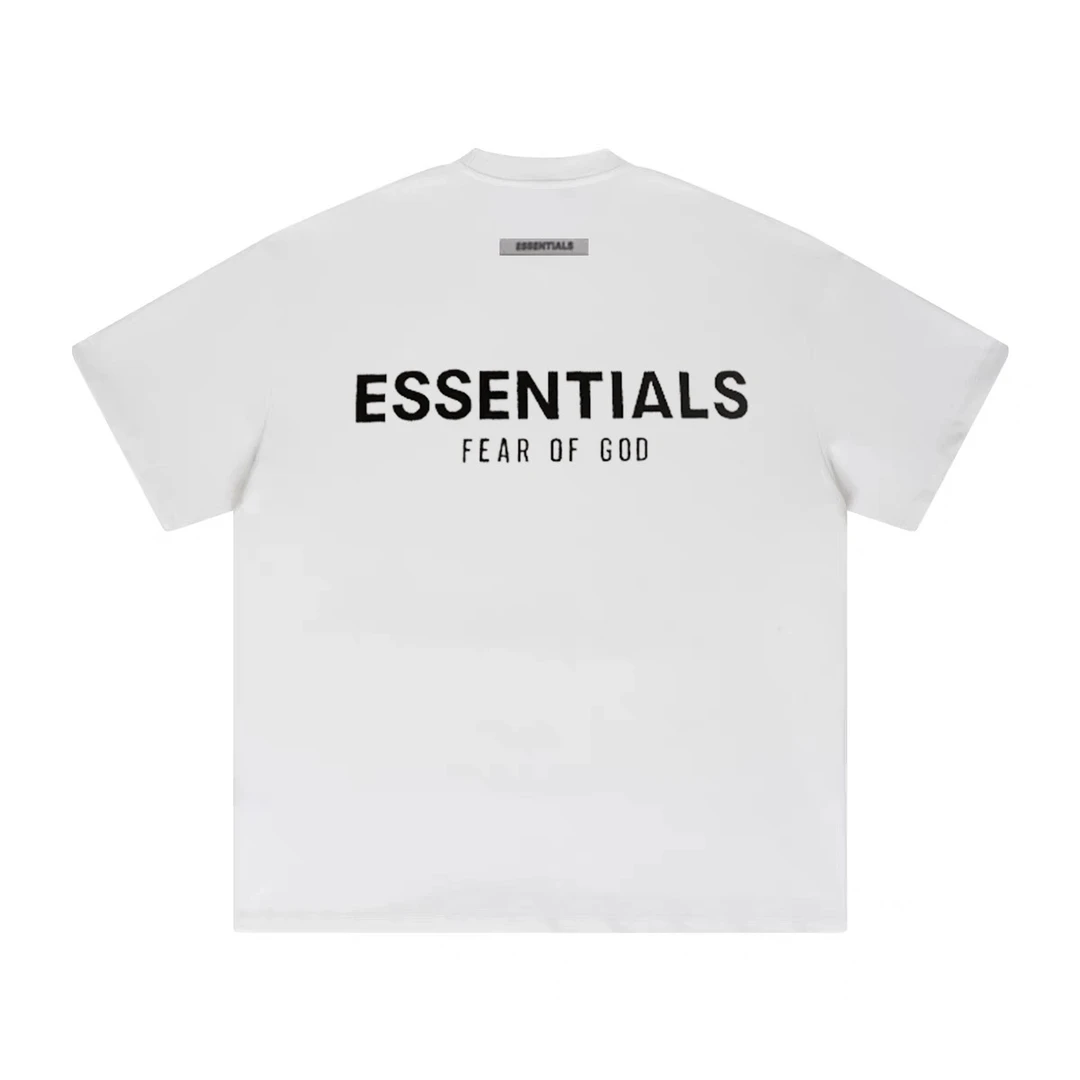 ESSENTIALS植绒字母情侣短袖 纯棉美式高街FOG