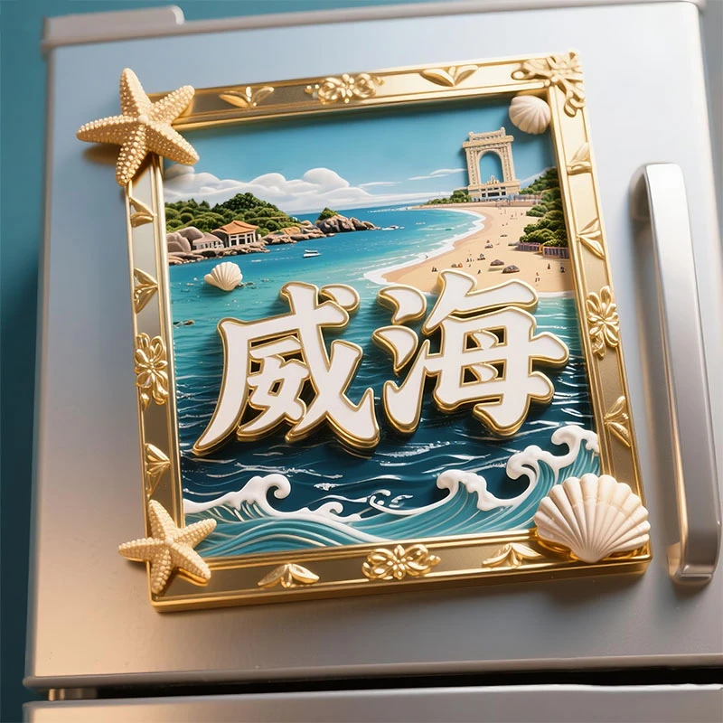 【威海】金属浮雕冰箱贴旅游景点纪念品文创伴手礼物装饰门贴