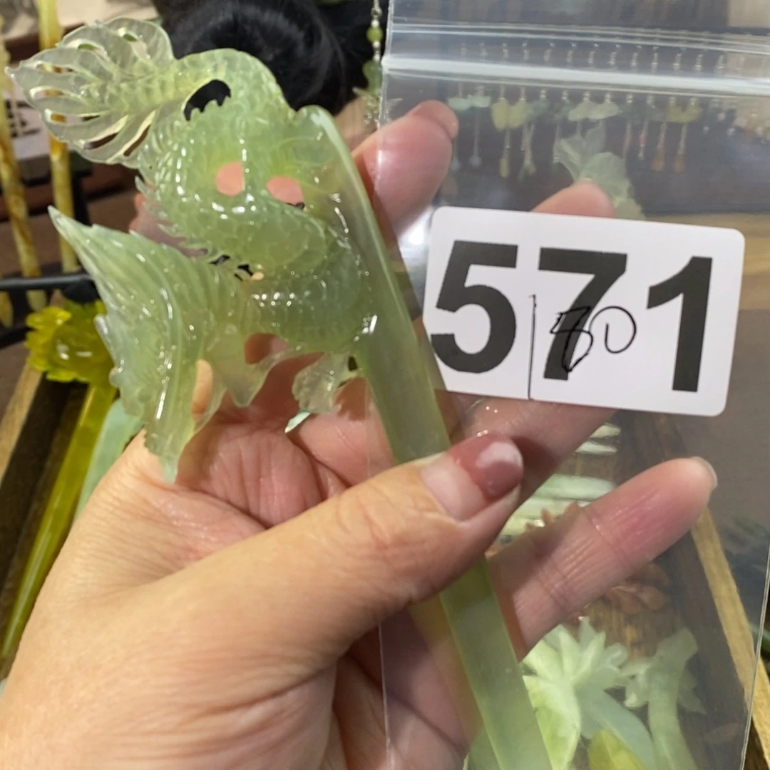 蛇纹石玉玉簪合金大****?
