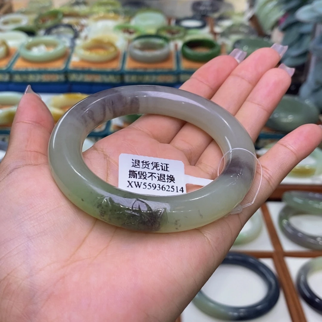 未镶嵌手镯和田玉和田玉紫翠5556