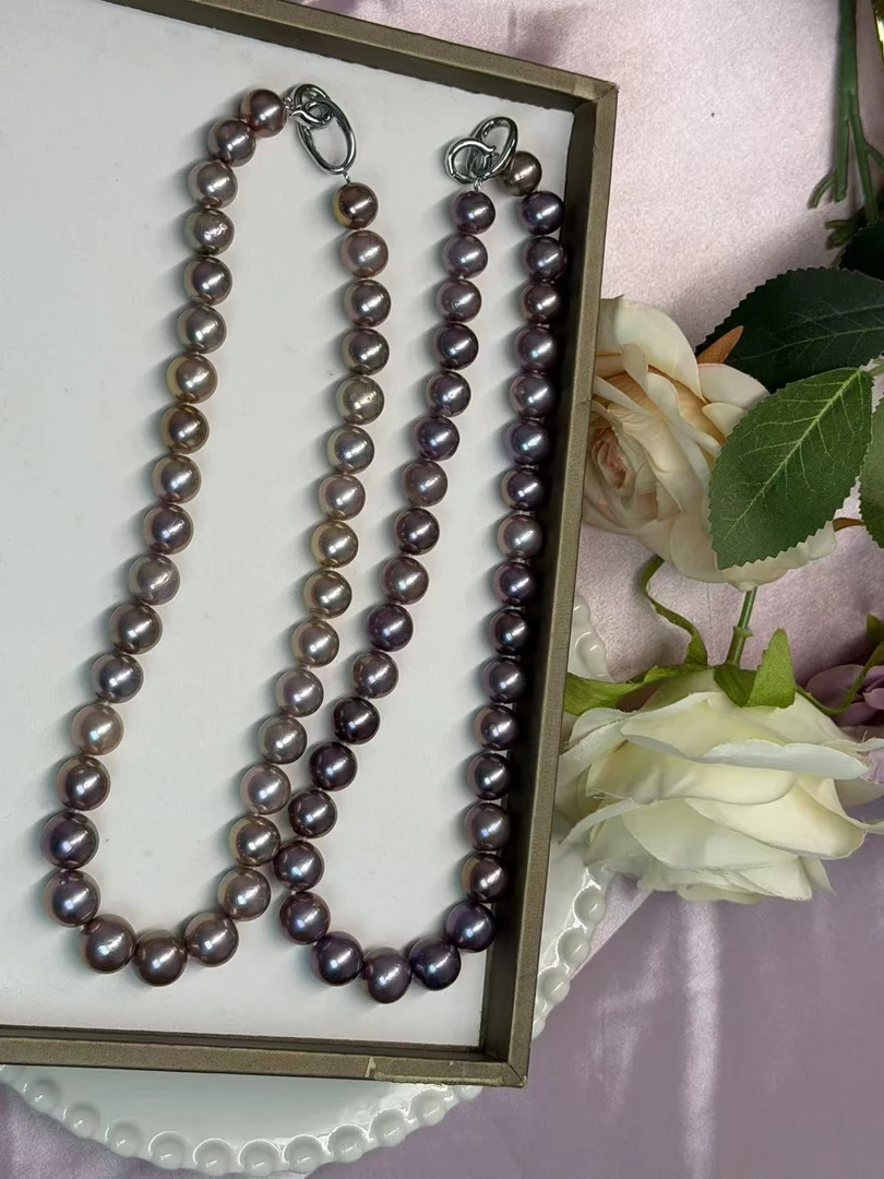 淡水珍珠 紫珠霸王项链 11-13mm （多样性发一）