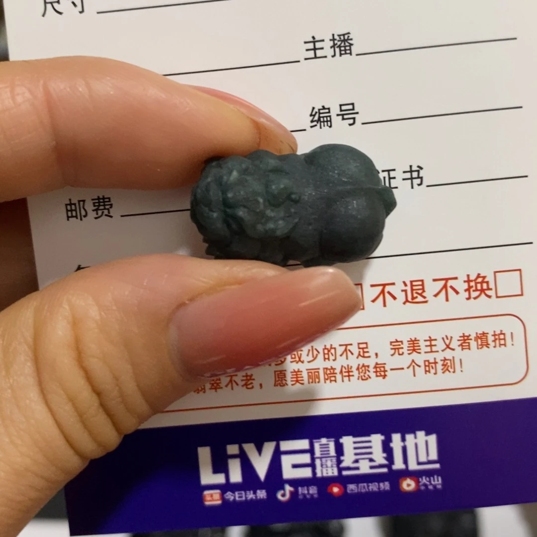 定制翡翠未镶嵌貔貅吊坠天然A货墨翠