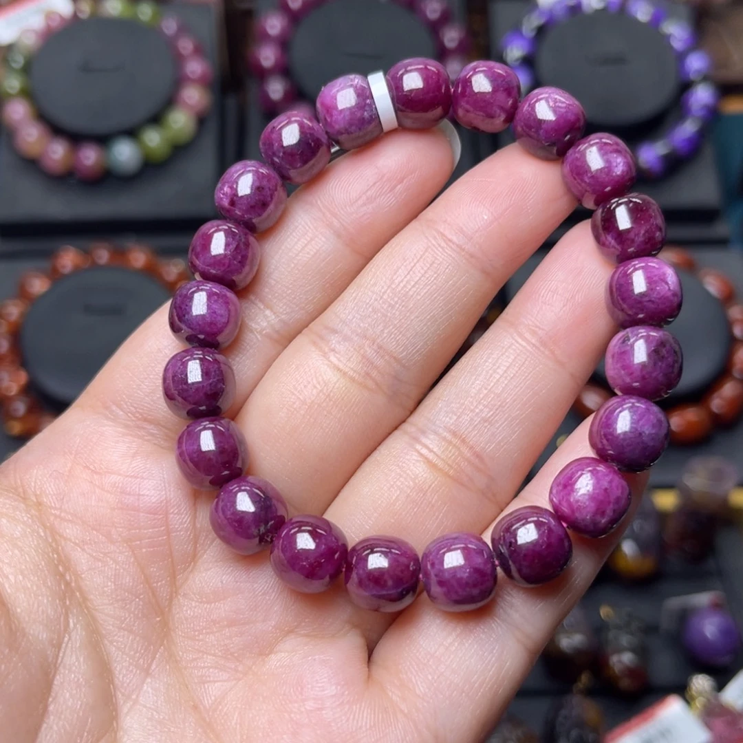 红宝石未镶嵌手链红宝老型单圈9mm