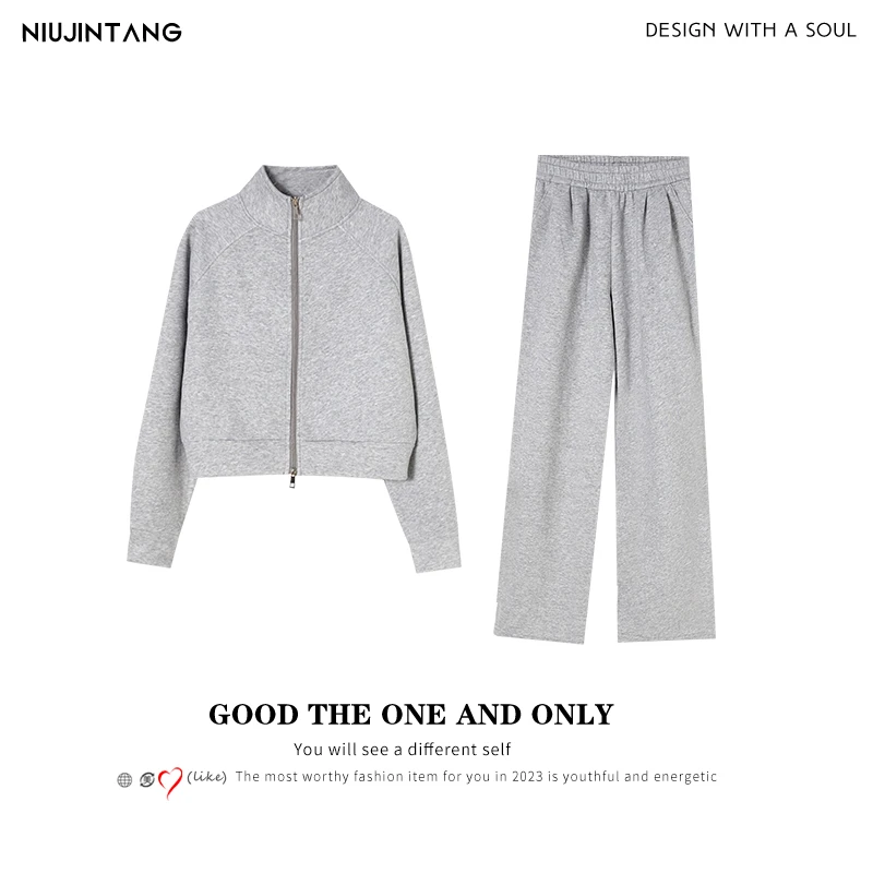 【NJT】2025年秋季上新时简约显瘦休闲卫衣卫裤套装HCSS25034