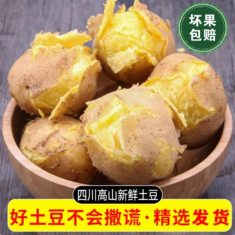 正宗四川新土豆沙面土豆带箱新鲜高山云雾土豆面洋芋蔬菜黄心土豆