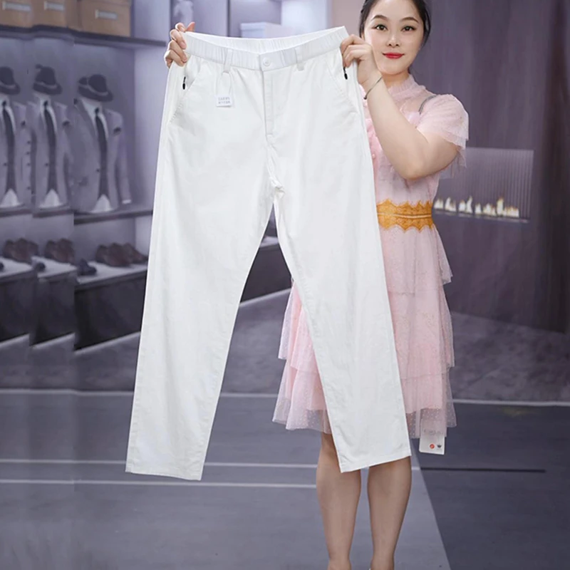 【口袋双拉链】秋冬经典纯白色男士直筒休闲裤高腰商务白色裤子男