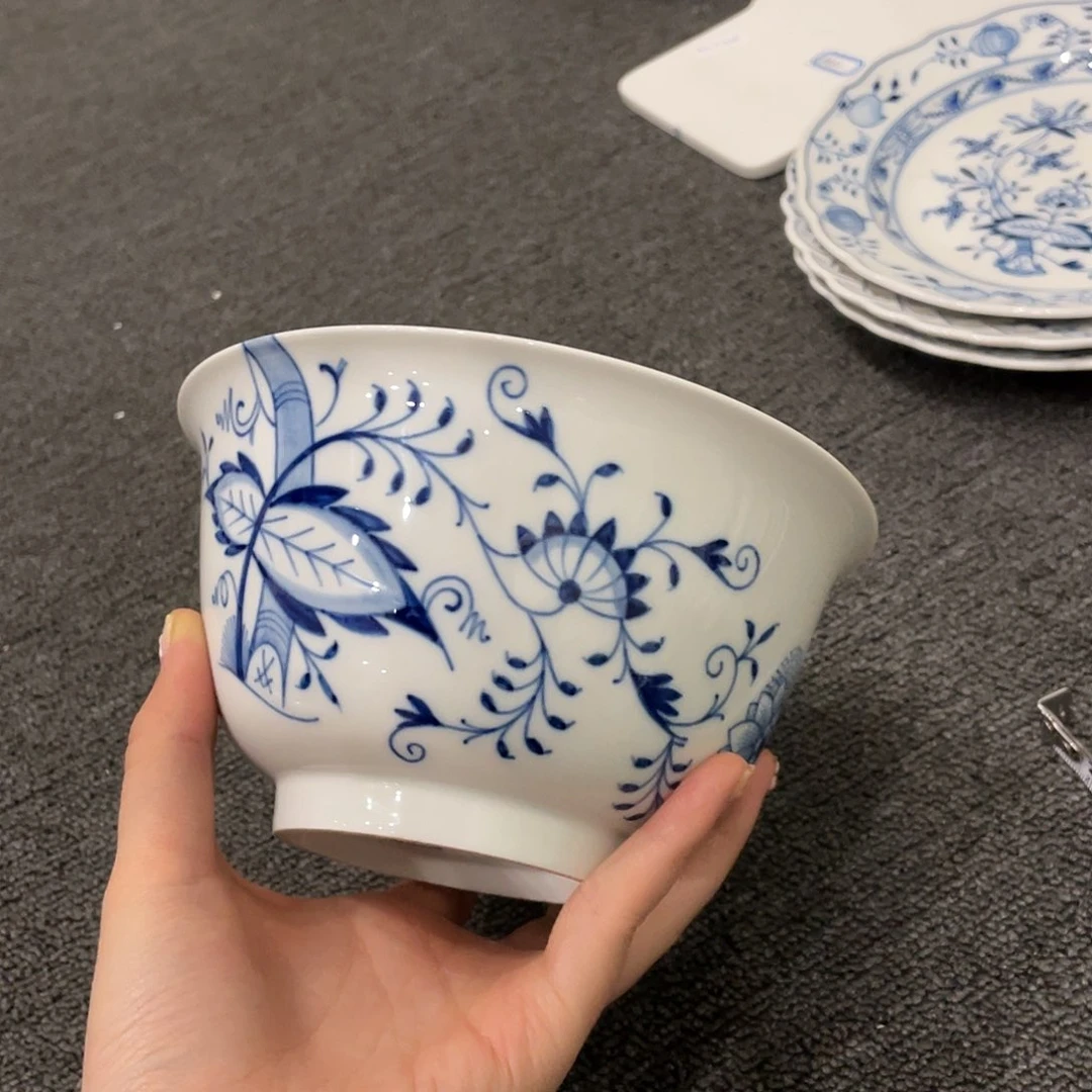瓷片中古一等蓝洋葱碗