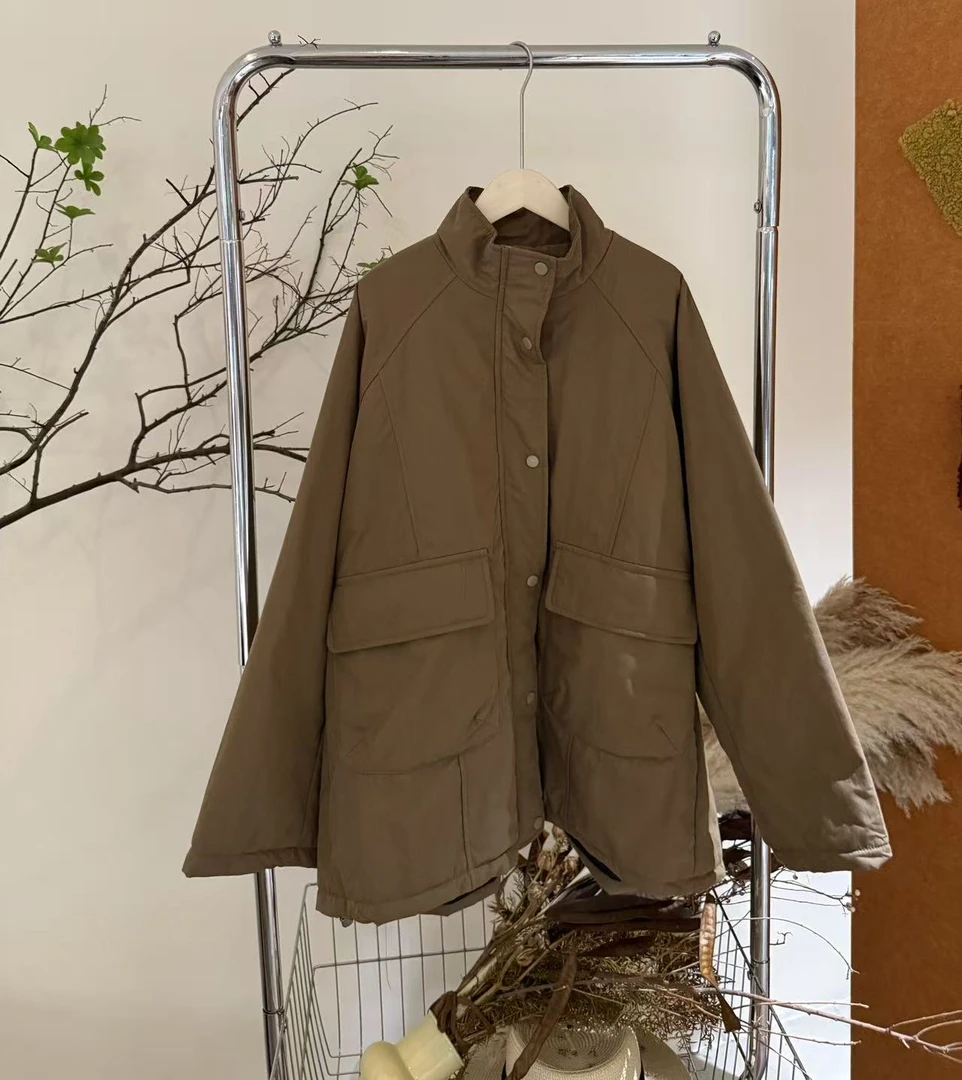 [麦霓定制]新款韩版时尚宽松大口袋棉服女9862