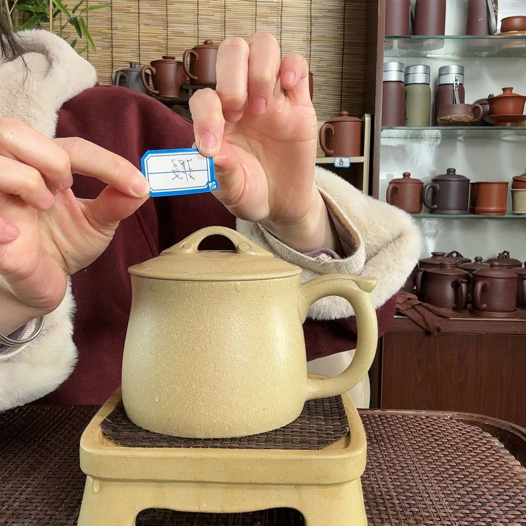 紫砂茶杯本绿如意欢喜办公杯400CC微瑕