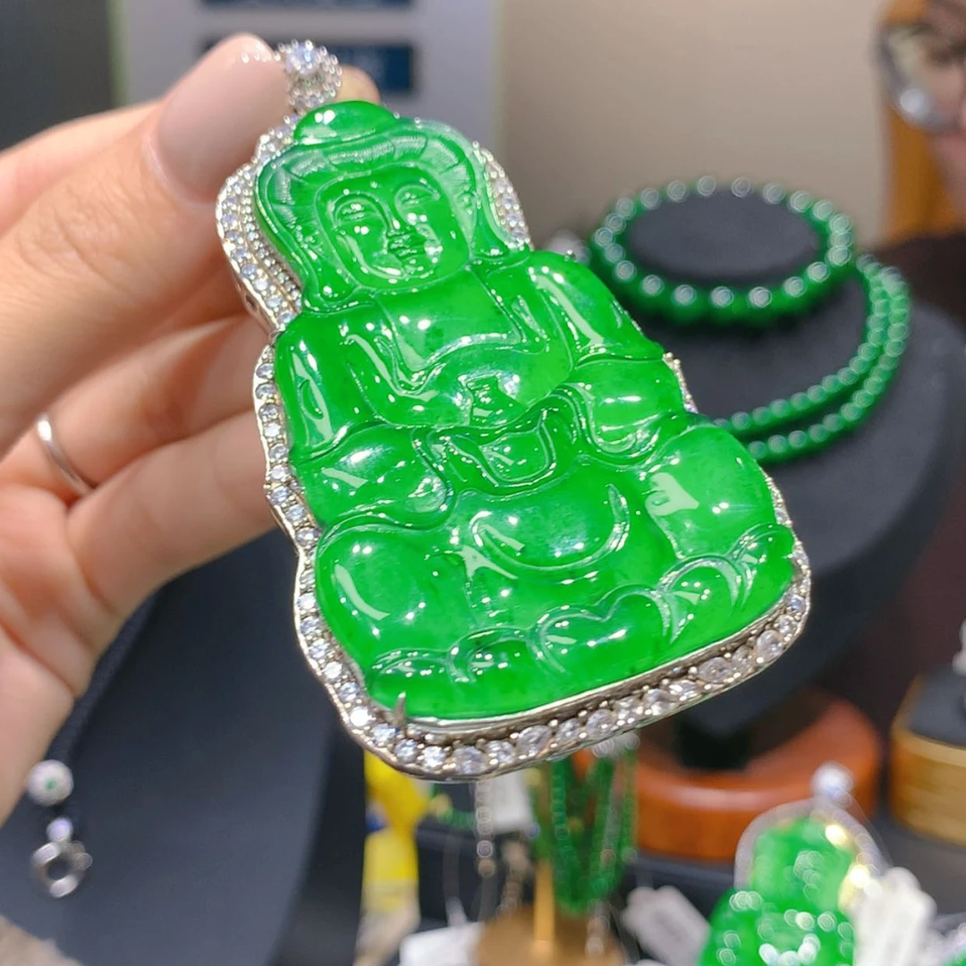 【闪购商品】颈饰银S925镶嵌翡翠6柒姐