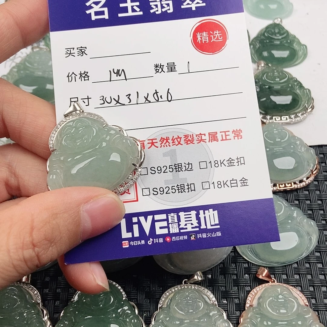 翡翠银S925镶嵌颈饰