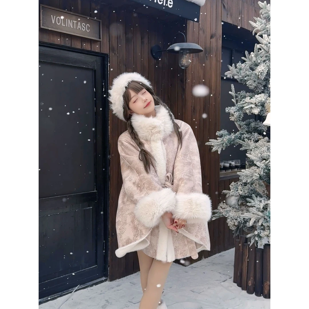 【雪绒云絮】冬日圣诞春节甜糯氛围感温柔系国风宽松系带外套