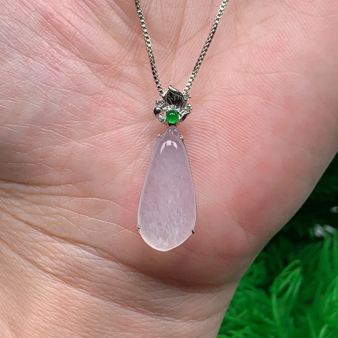 缅甸天然翡翠A货 冰润白冰福瓜179/607(尺寸21x10.4x3.7)