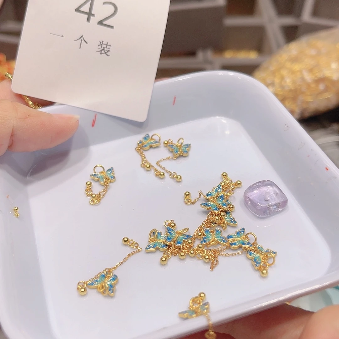 紫晶珠宝半成品银S925镀金镶嵌42