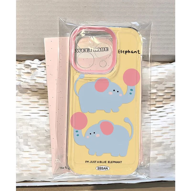可爱卡通大象适用iPhone15/14/13手机壳12promax软78女xs苹果11xr