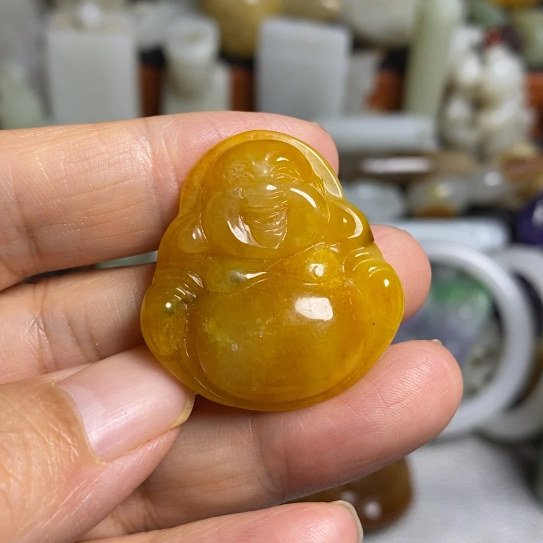 颈饰银S925镀金镶嵌和田玉(糖玉)