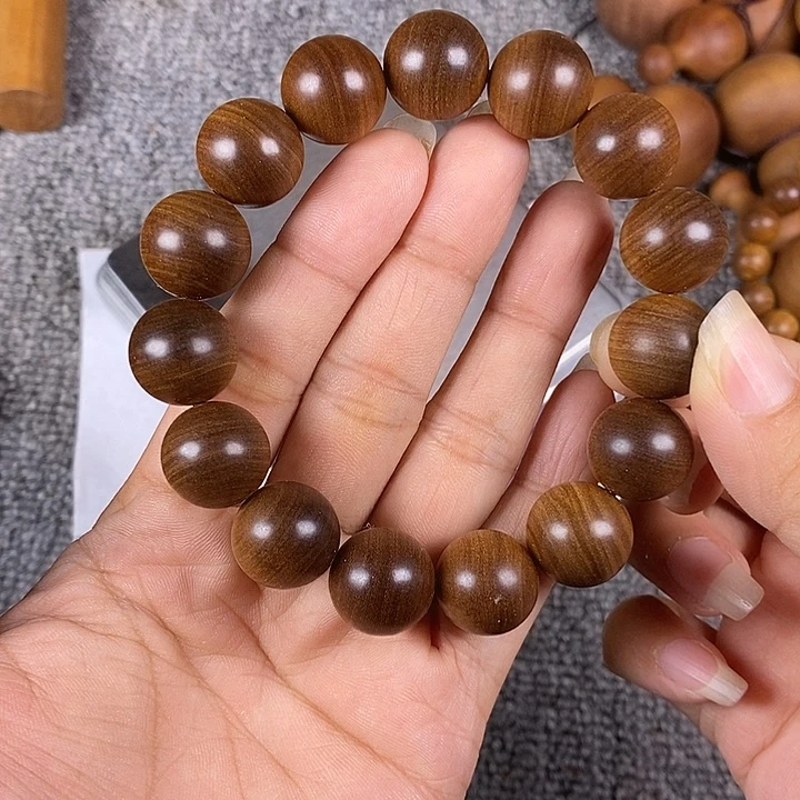 檀香木手串/手链老山檀香沙皮黑肉虎纹药香王1.5沉水