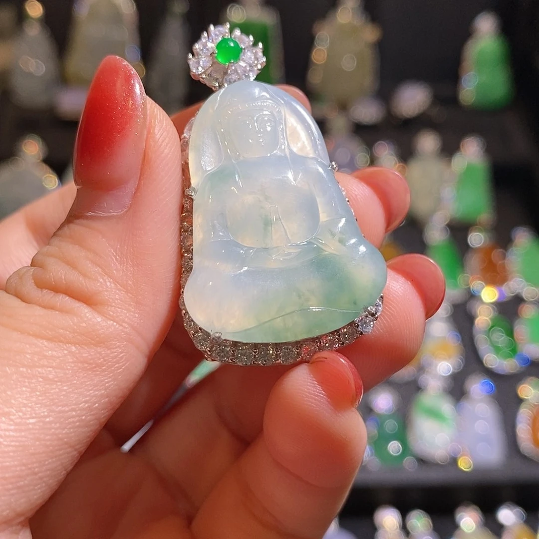 颈饰银S925镶嵌翡翠天然翡翠