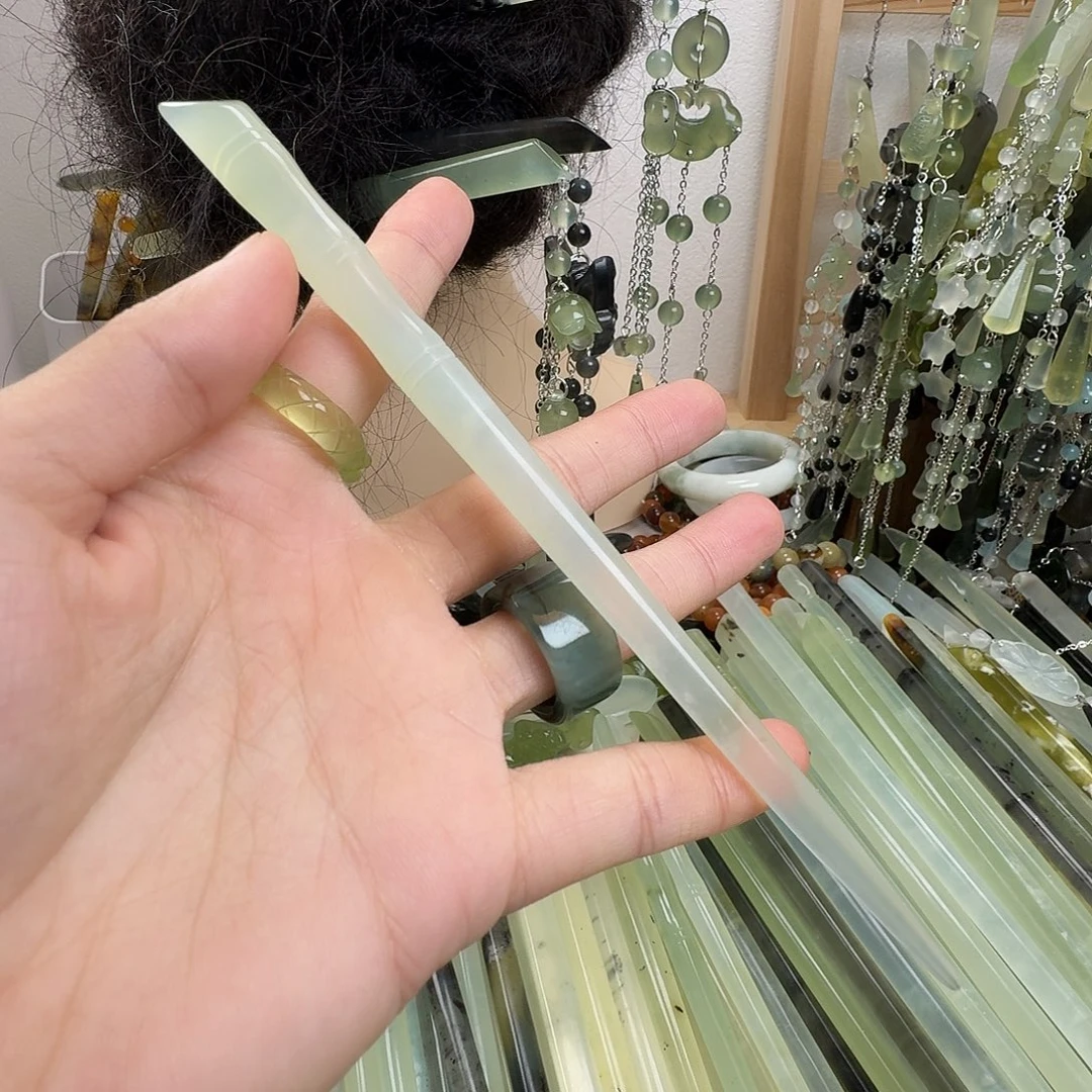 蛇纹石玉合金发饰