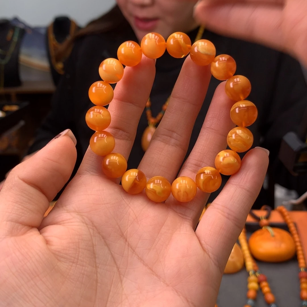 蜜蜡手串未镶嵌天然