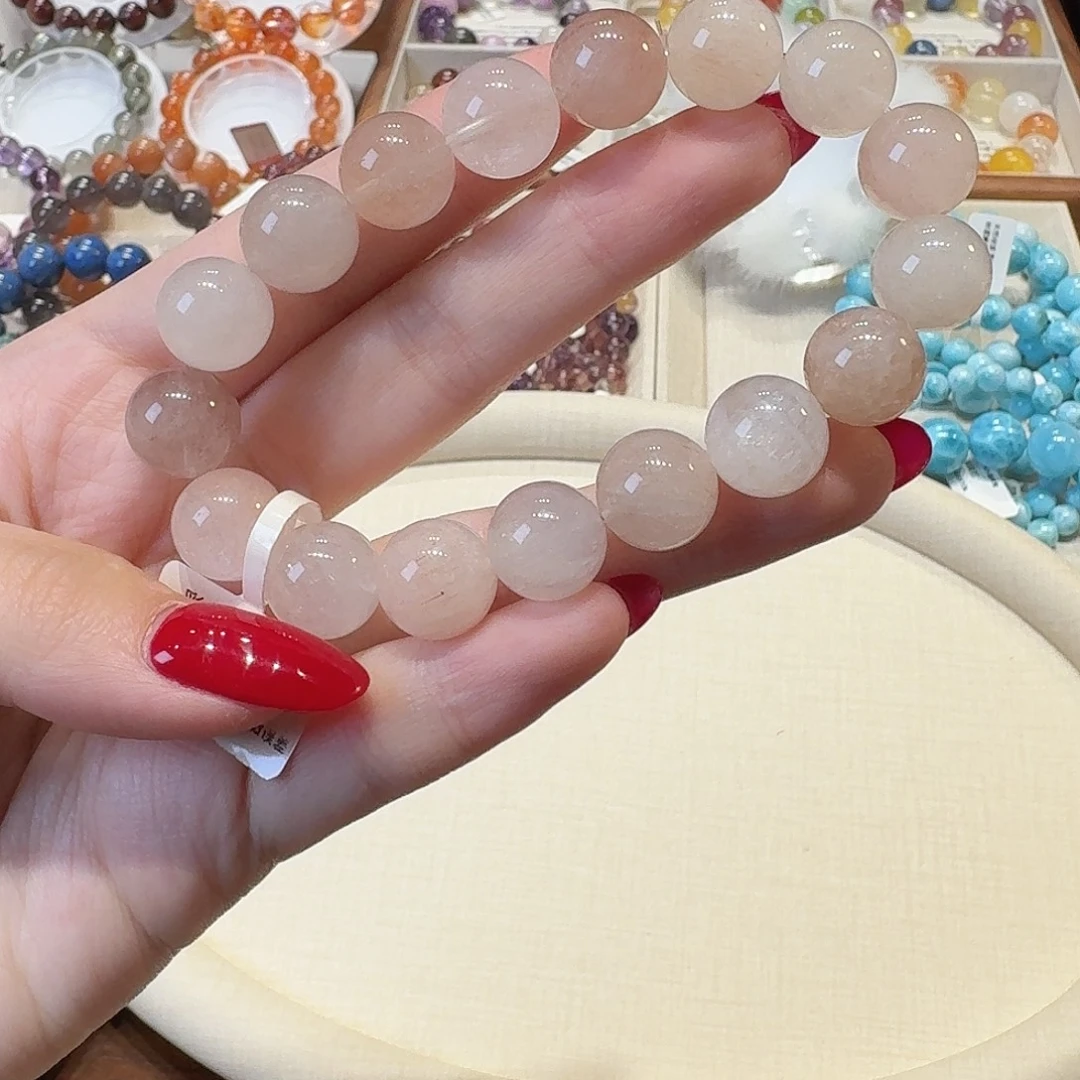 未镶嵌水晶手链粉白兔毛