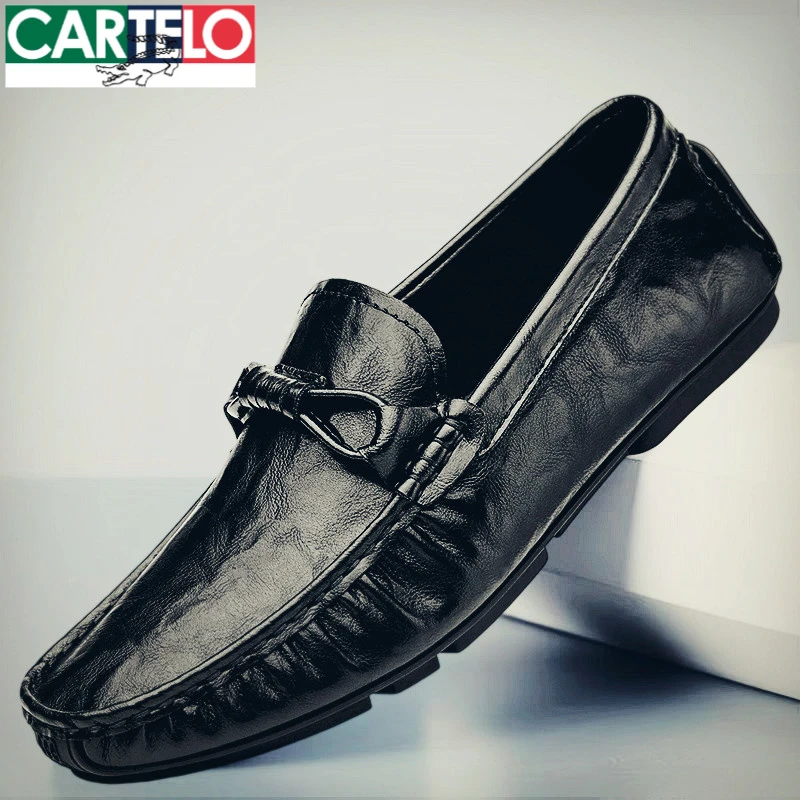 卡帝乐鳄鱼皮鞋子男士软底豆豆鞋2025秋季新款商务懒人一脚蹬男鞋