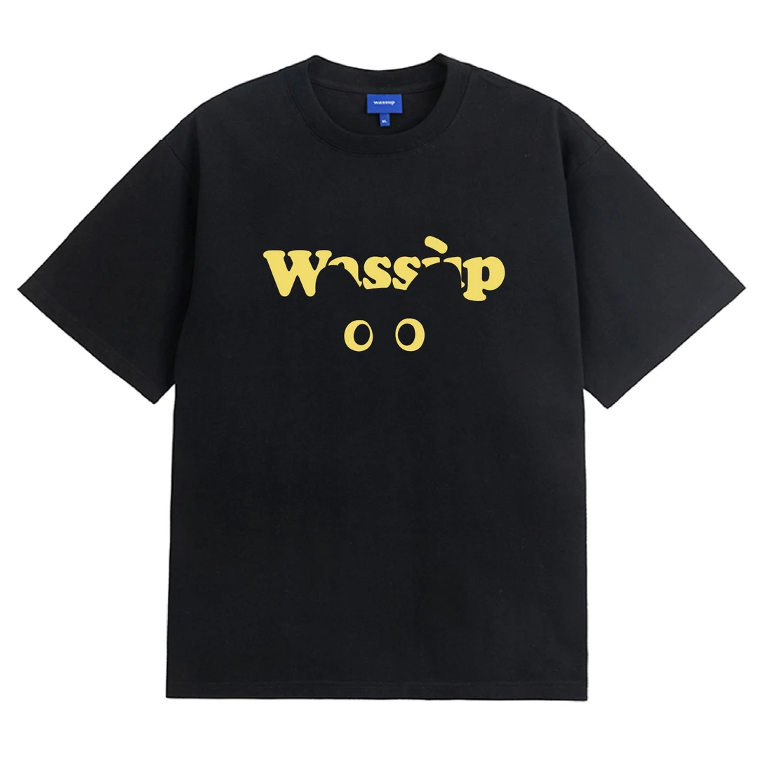 WASSUP官方-(小猫眼)纯棉印花夏季短袖男女同款打底t恤