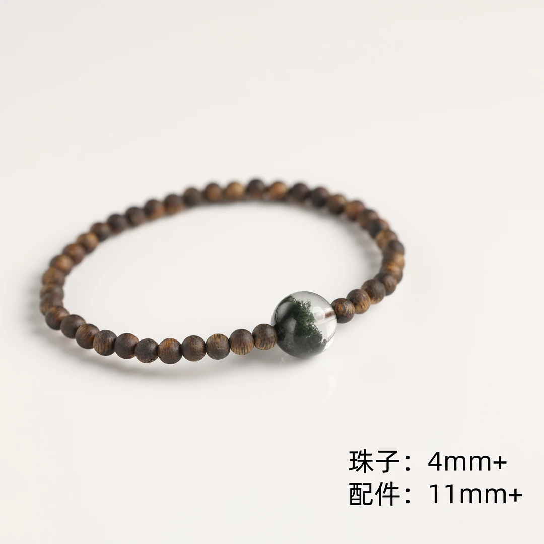 沉香本真 | "书汐"严选精品绿幽灵棋楠沉香4mm手串