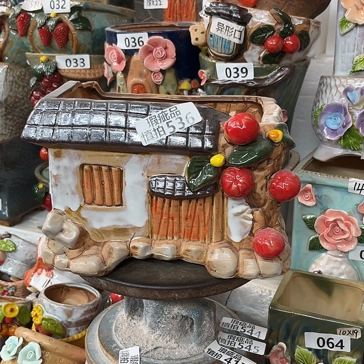 紫砂花盆粗陶材质多肉花盆536