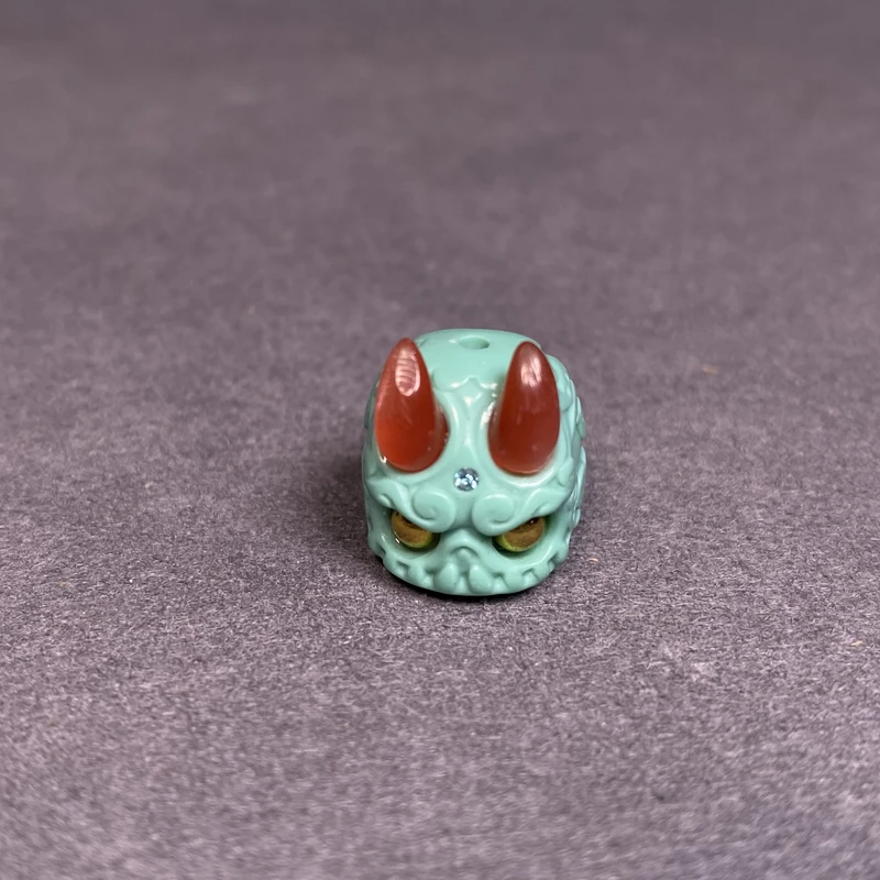 4512文玩配饰12毫米双角阿呆腰珠背云天空蓝渐变色