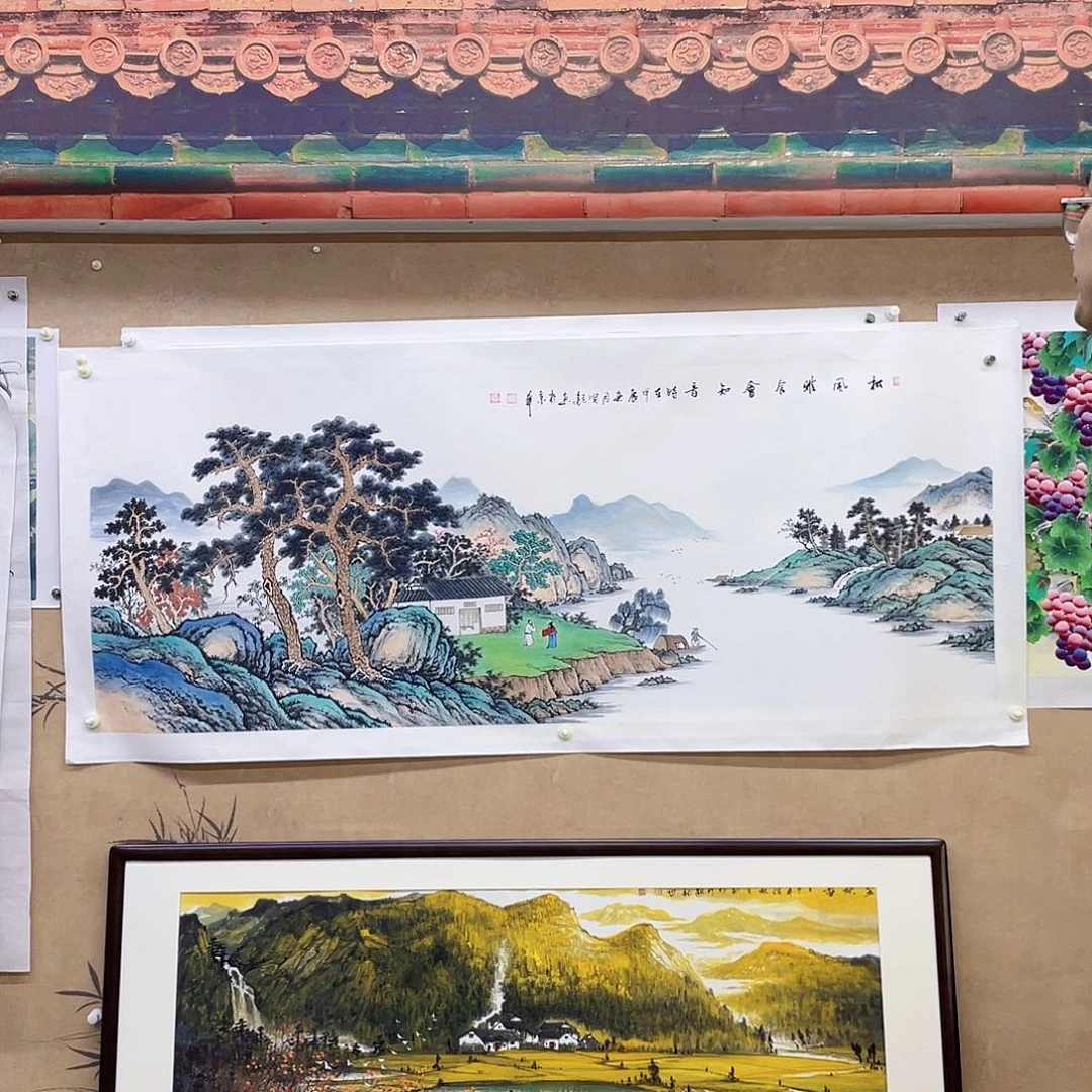用***2国画原创手绘国画，山水画心
