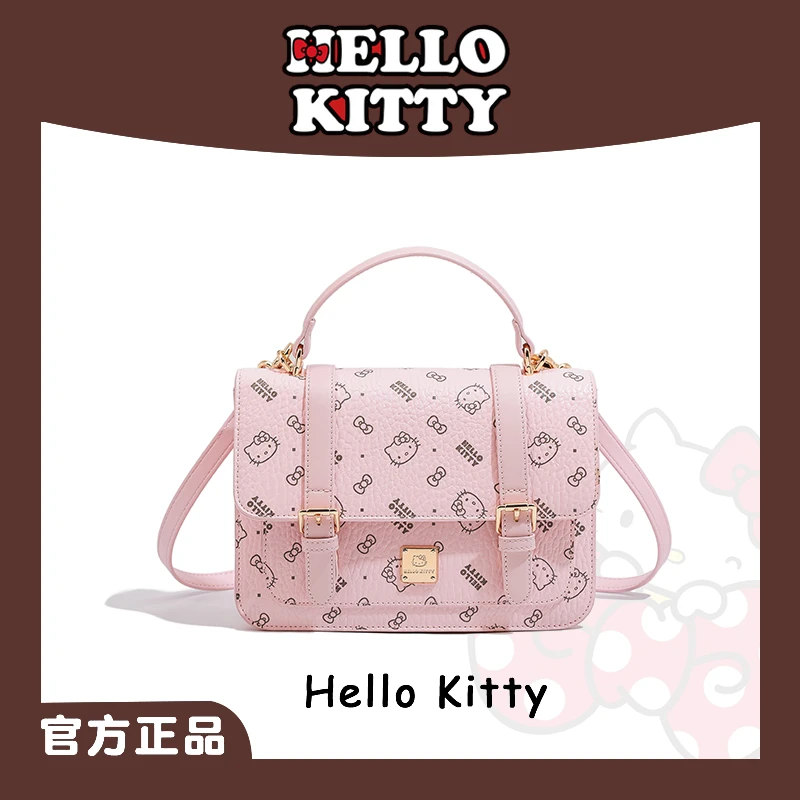 凯蒂猫（hellokitty）正品树莓玛德琳泡芙手提斜跨剑桥包51642