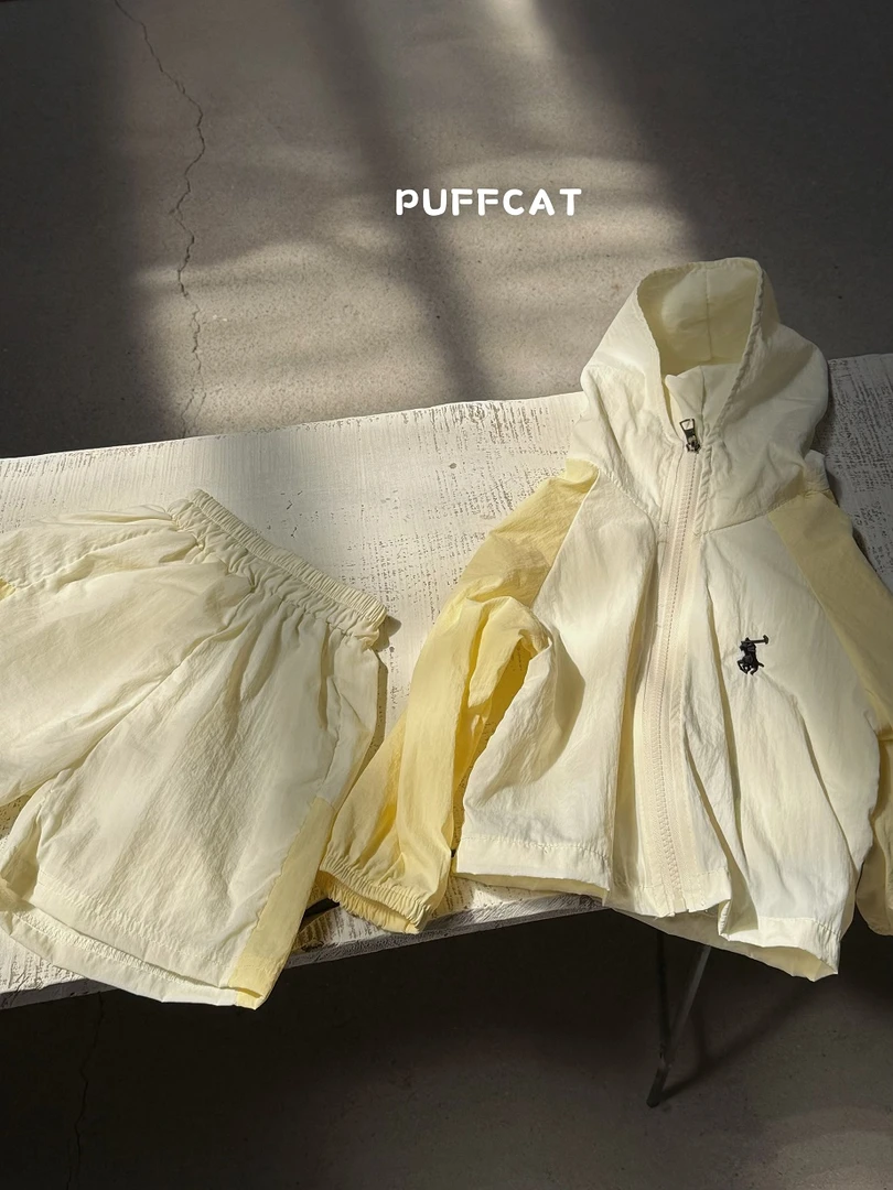 【UPF50+ 】夏季防晒撞色防晒运动风连帽儿童防晒儿童套装男童