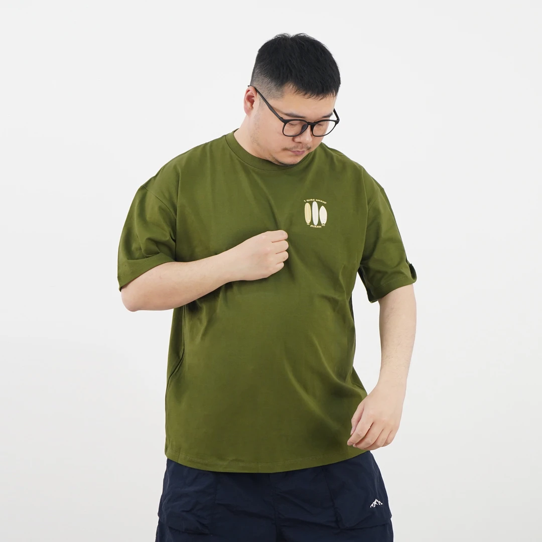 纯棉全棉。稍微厚男士短袖T恤夏季宽松休闲双面印花半袖G-25T13