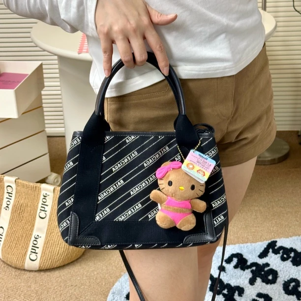 95新 Balenciaga/巴黎世家 满老花黑色斜挎包子母包