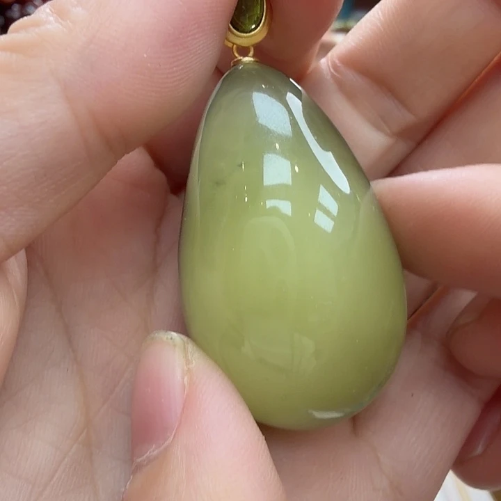 针钠钙石（海纹石）银S925镶嵌颈饰