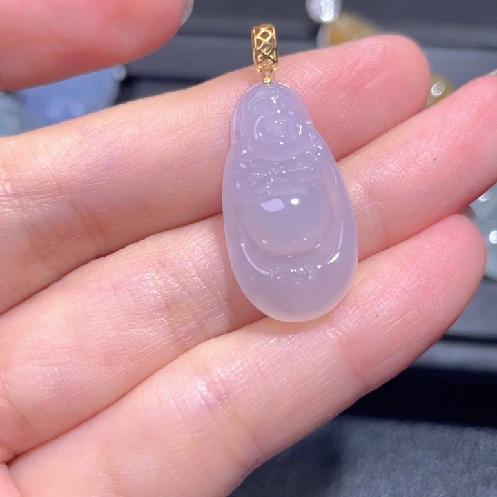 颈饰18K金镶嵌翡翠翡翠