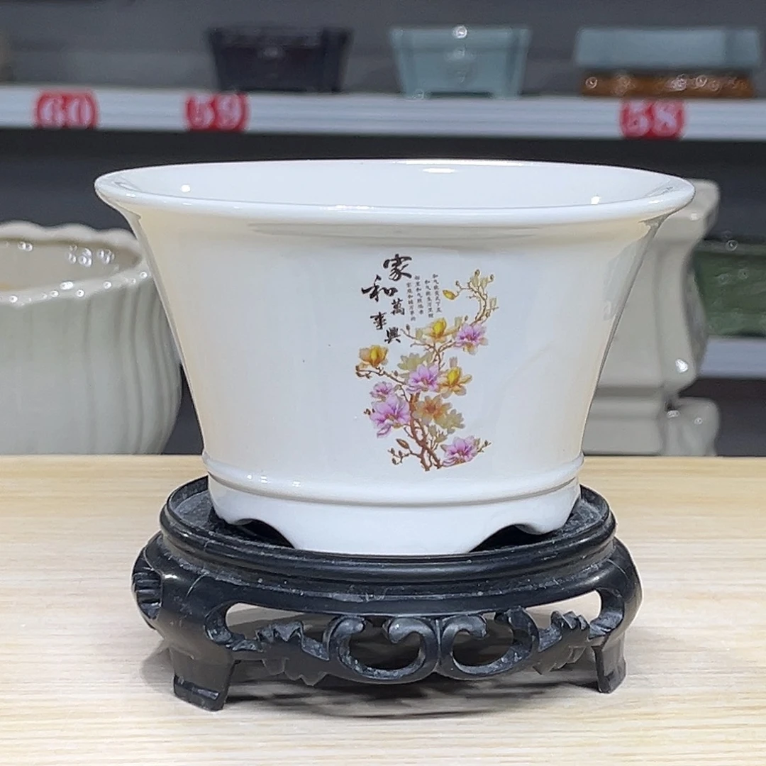 陶瓷绿植多肉微瑕花盆口径15*7