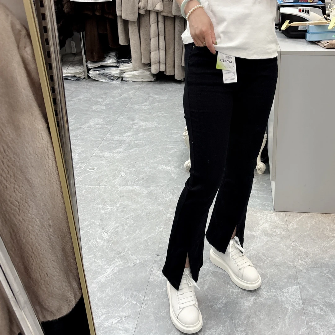 春季喇叭裤牛仔裤梨形身材喇叭裤秋季直筒小个子修身外穿