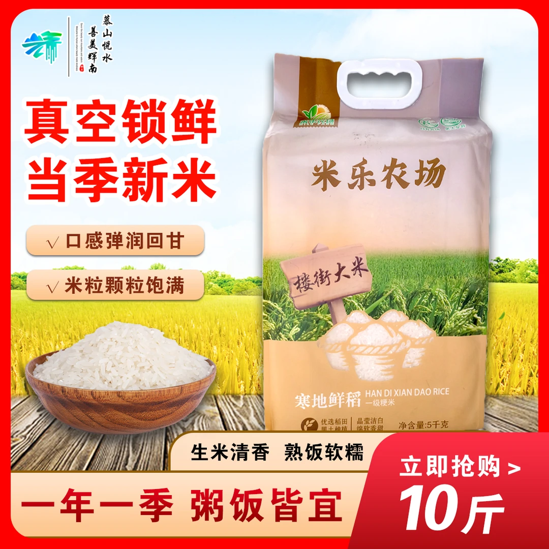 2025秋季新米 真空包装 内置两块5斤米砖 发五长粒米 真空锁鲜