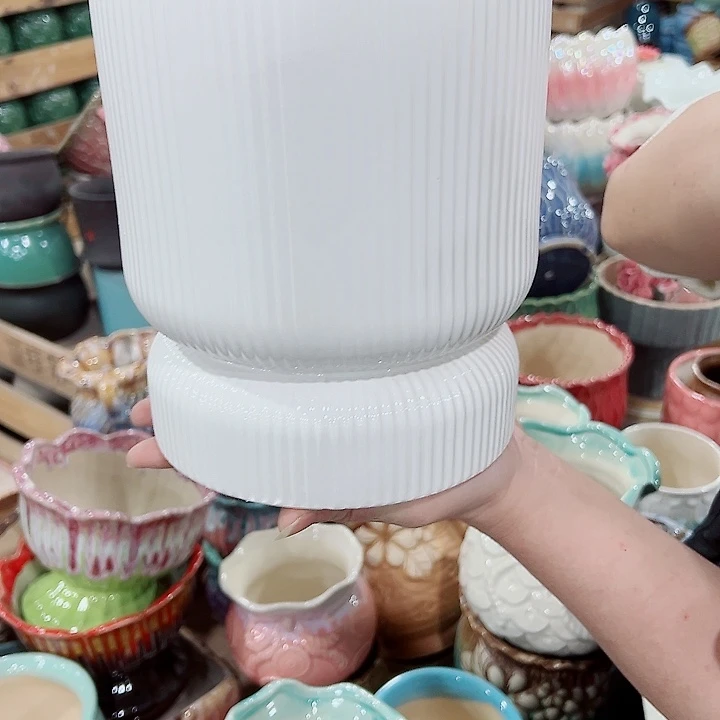 有孔，凑单福利满10元发货陶瓷多肉花盆！